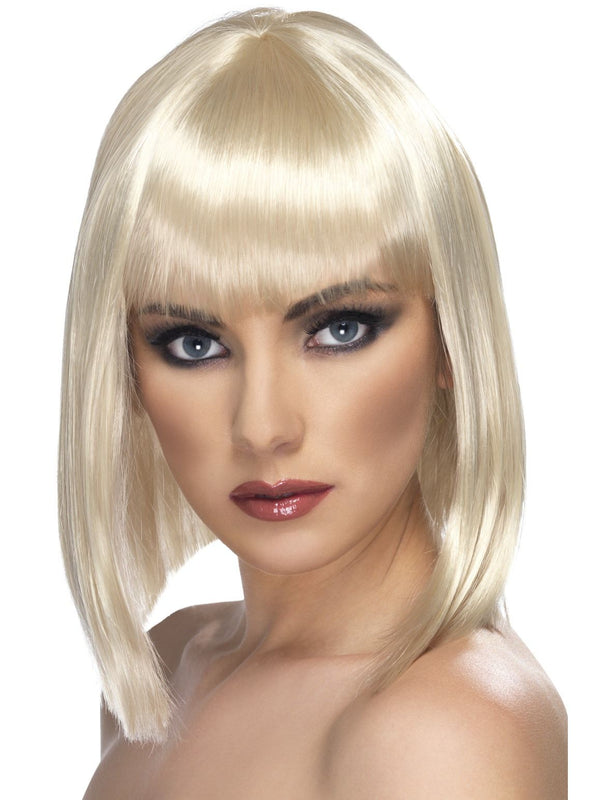 Short Blonde Blunt Glam Wig